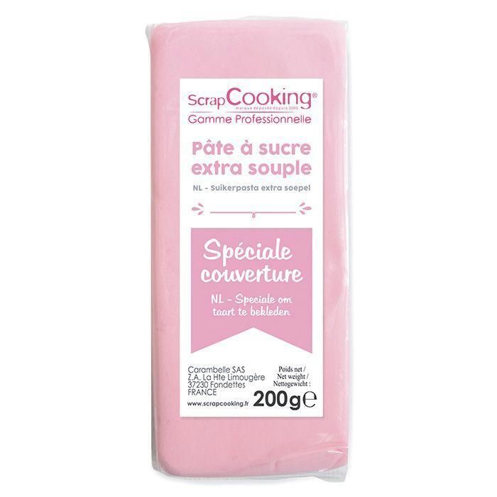 Pâte d'amande extra souple rose Recouvrez tous vos gâteaux avec cette pâte à sucre extra souple de couleur rose, spéciale