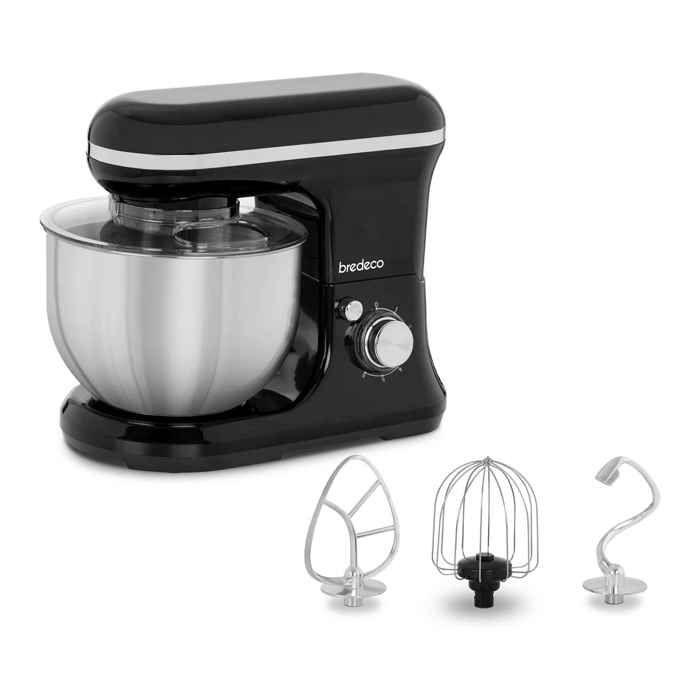 Robot Ménager Cuisine Multifonction Pâtissier Mélangeur Pétrin 1200 W 5 L Noir