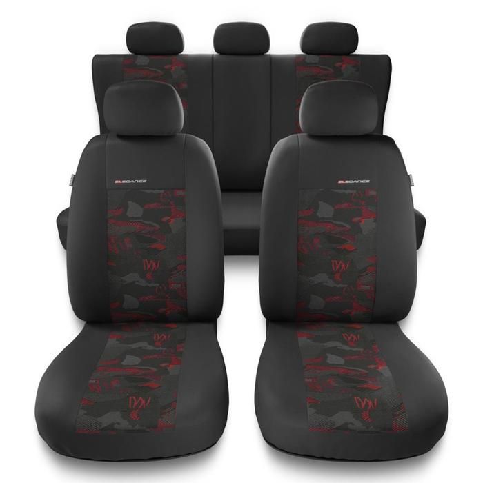 UNE-RD Noir Rouge - Housses de sieges universelles compatibles avec SEAT IBIZA I II III IV V PU8301