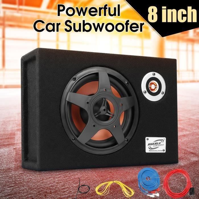 NEUFU 480W Voiture Compacte Caisson de Basse Subwoofer Sous-siège Sub Amp Kit