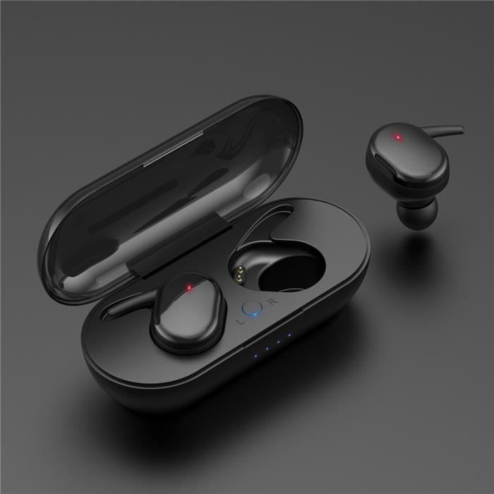 Tkey Y30 TWS empreinte digitale tactile Bluetooth 5.0 écouteurs sans fil 4D stéréo casque actif antibruit casque - Type Y30 Black