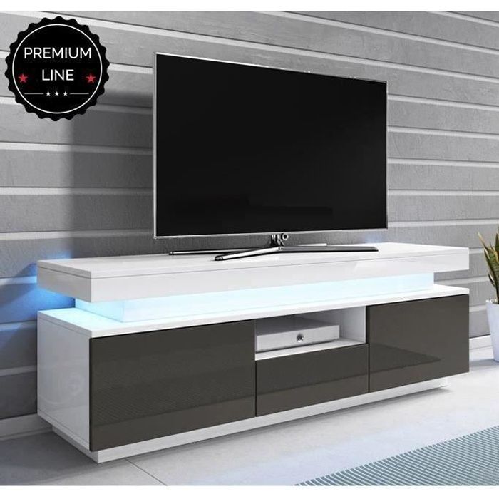 Meuble TV modèle Persis (130cm) bianc et gris