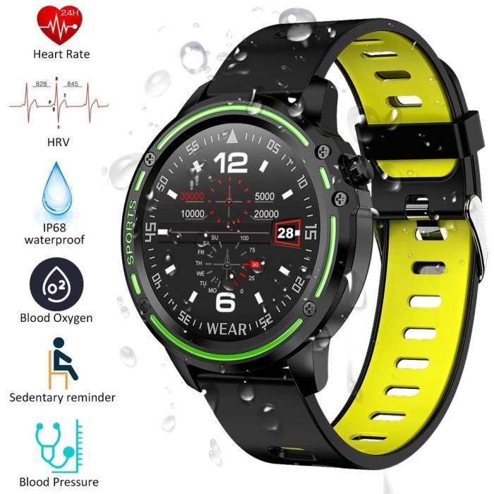 Montre Connectée CHRONUS pour Femme Homme Sport Avec IP68 Etanche multitude de sports podomètre pour Android iOS-Vert