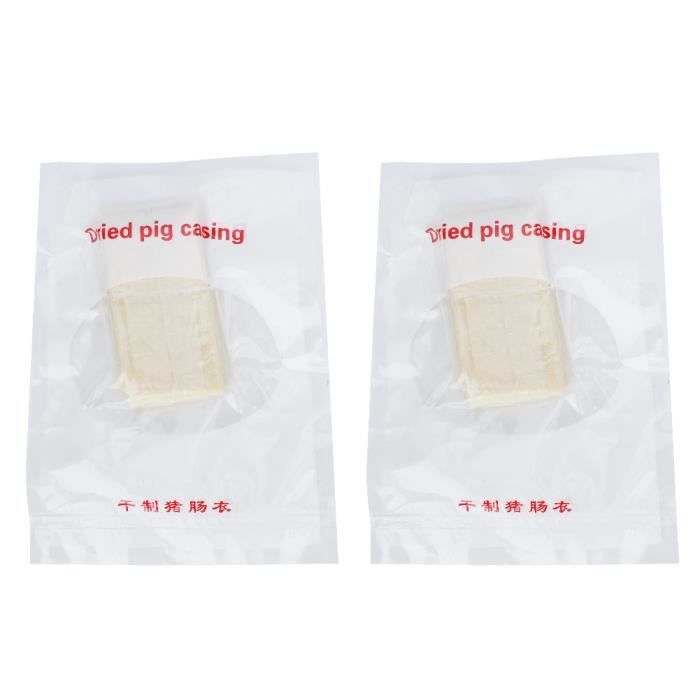 ESTINK Coquille de saucisse 2pcs Enveloppe de Saucisse à Séchage Double Couche pour Saucisse Hot-Dog Boyau de Saucisse de Porc 8m