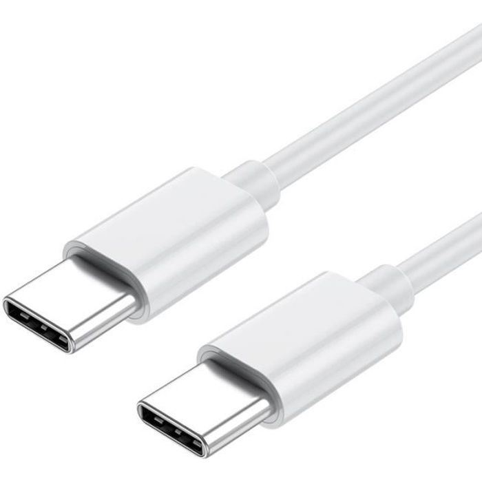 Câble téléphone,18W USB C vers USB Type C câble USBC PD chargeur rapide cordon USB C type c câble pour Xiaomi Mi - Type WHITE - 2m