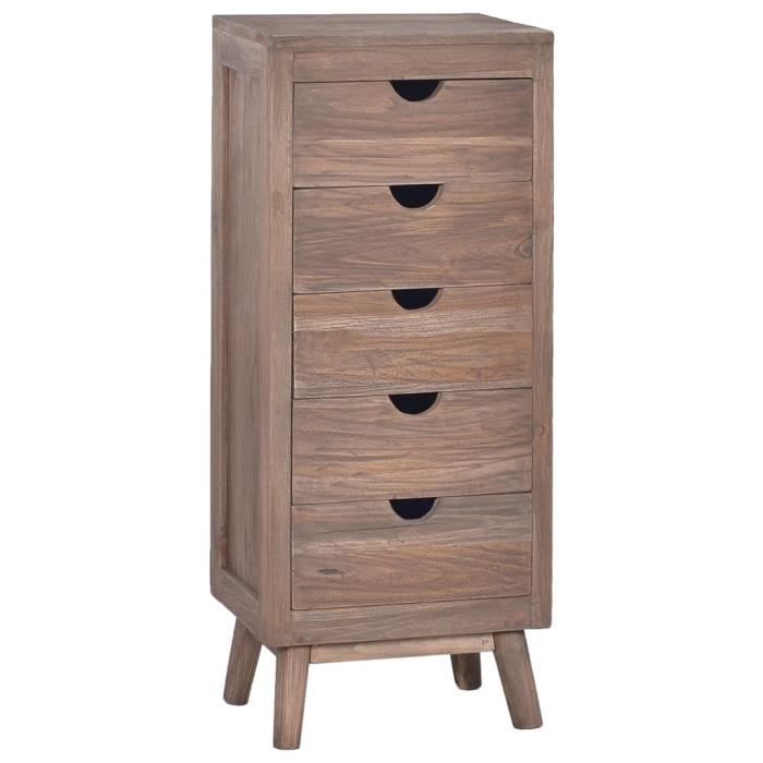 257972 Armoire de cuisine - Buffet Bahut - avec 5 tiroirs 40x30x100 cm Bois de teck massif Meuble d'excellent