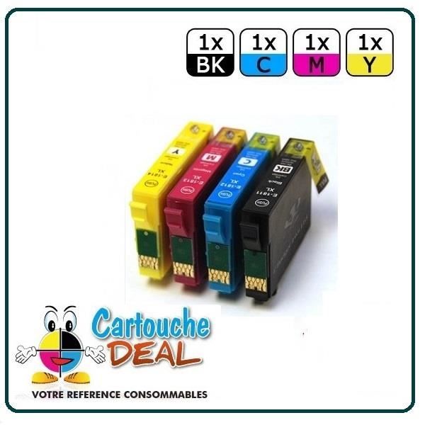 x4 Epson Expression Home XP102 XP205 XP215 XP225 XP305 XP315 XP425 Cartouche générique compatible