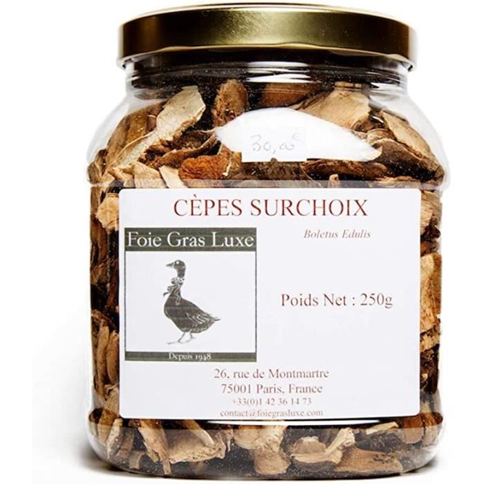 Cèpes Séchés Surchoix - 250 Gr -Sec - Déshydratés - Bocal Hermétique – Sélection qualité 1er Choix