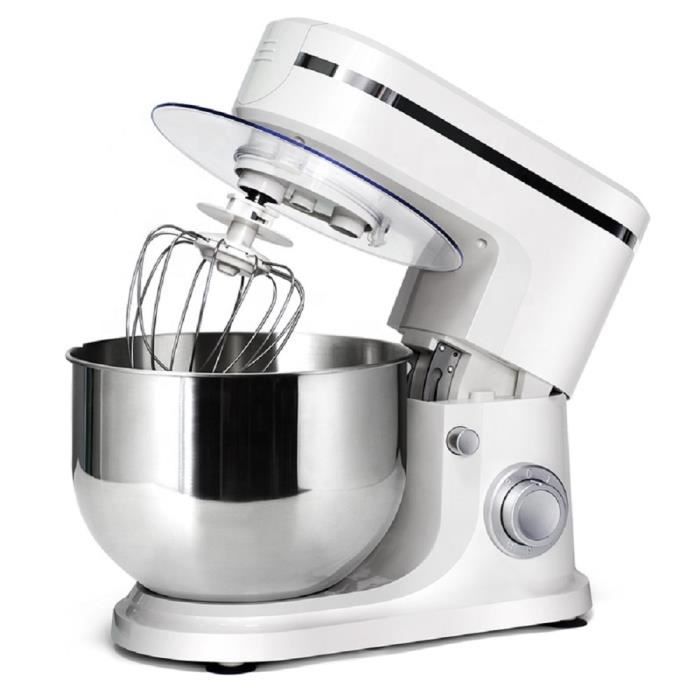 Robot Pâtissier 1000W, Bol 6L Robot multifonction avec Batteur Fouet