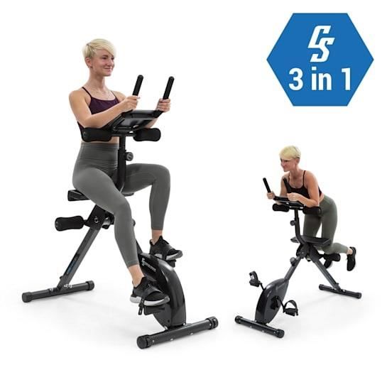 Capital Sports Azura Fusion Bike - Vélo d'entraînement cardio & exercice abdos - Pliable - Support tablette