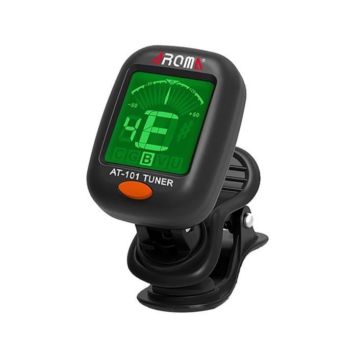 AT-101 Accordeur de Guitare Tuner 360 Degrés Rotation Digital Timbre Ecran LCD