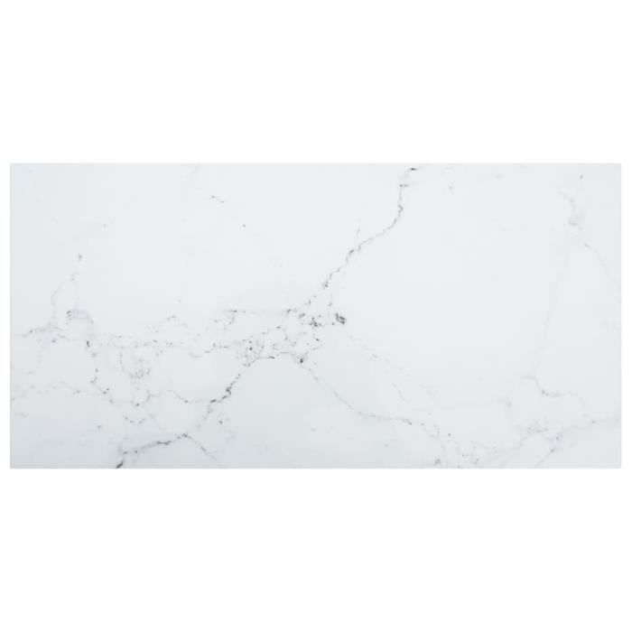 9532®NEU Plateau De Table convenable MODERNE- Dessus de table BASSE manger Blanc 100x50 cm 6 mm Verre trempé design marbre