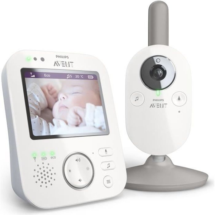 PHILIPS AVENT SCD843/01 Ecoute-béb video - Ecran HD 3,5p - FHSS - Mode Smart Eco