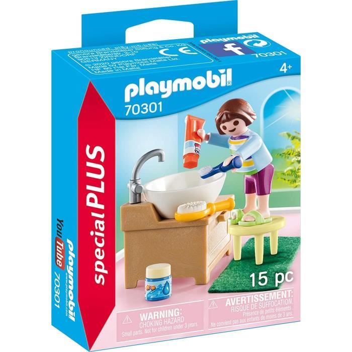 PLAYMOBIL - 70301 - Enfant avec lavabo