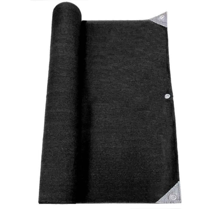 Brise vue occultant renforcé haute densité 300 gr/m2 qualité pro - H.1 m x L.10 m - noir