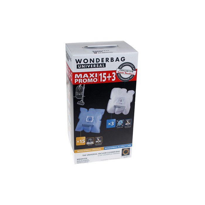 Rowenta Wonderbag WB4091FA Universal Sac pour aspirateur (pack de 18)