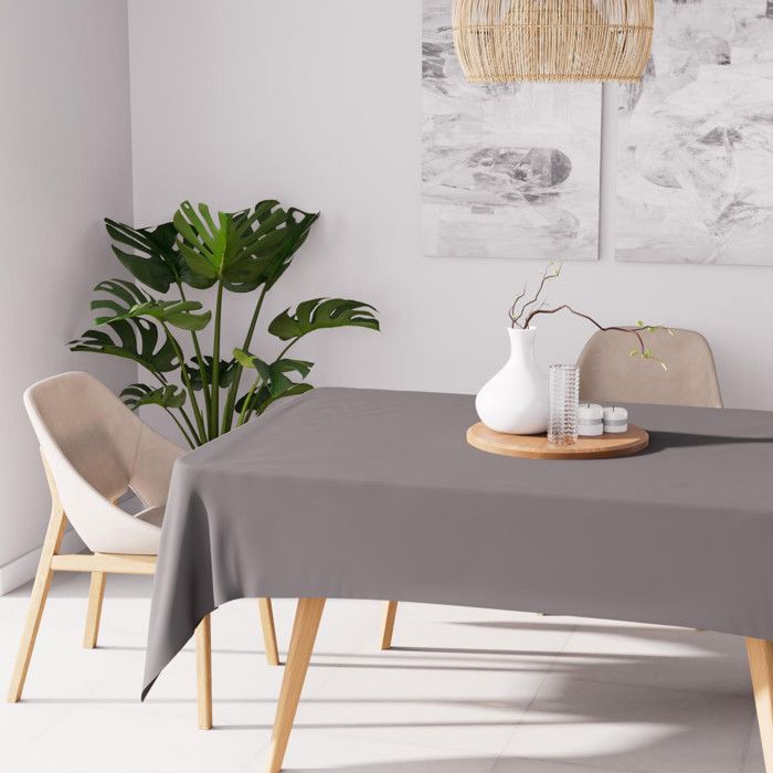 Nappe anti-tâches rectangle 140x240 cm ALIX grise