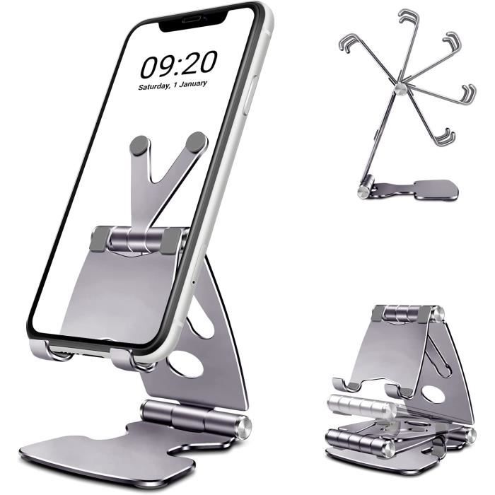 TECOOL Support Téléphone Portable Bureau, Alliage d'aluminium, pour iPhone/Huawei/Samsung Galaxy 4\