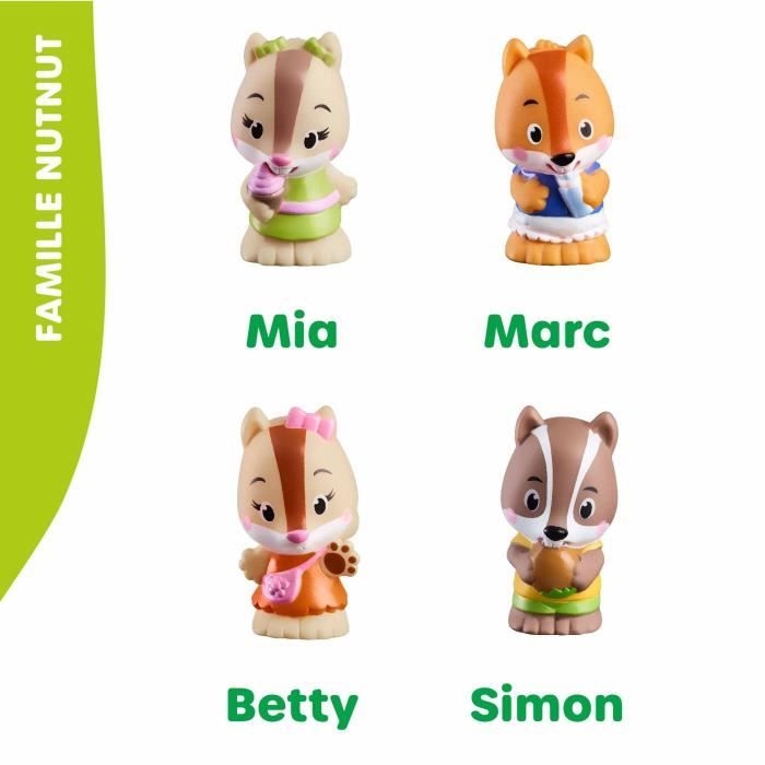 KLOROFIL Lot de 4 personnages famille Nutnut