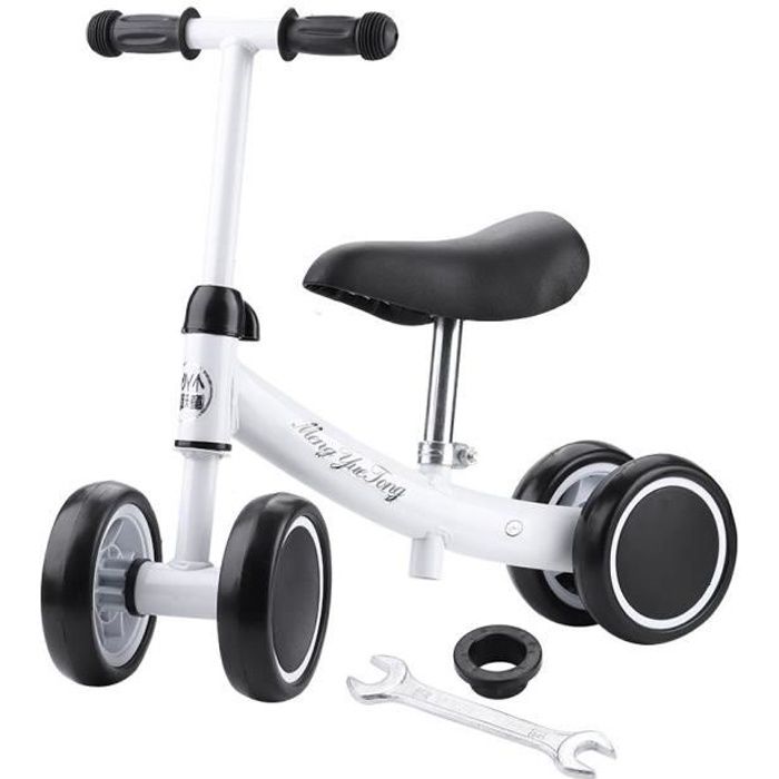 Mini Moto Scooter Vélo d'équilibre Balance pour bébé 1-2 ans (Blanc)
