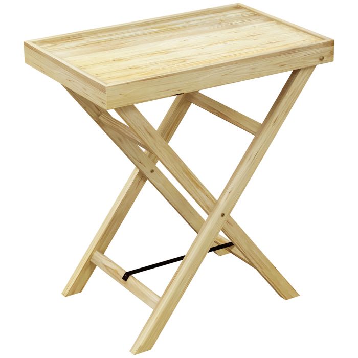 table de jardin - outsunny - 68x44x75cm - bois de sapin - naturel