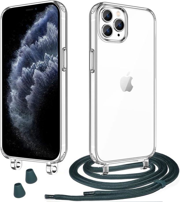 Coque Téléphone TPU avec Sangle Bandoulière/Collier Compatible avec Doro Leva L10, Étui Antichoc avec Cordon Réglable