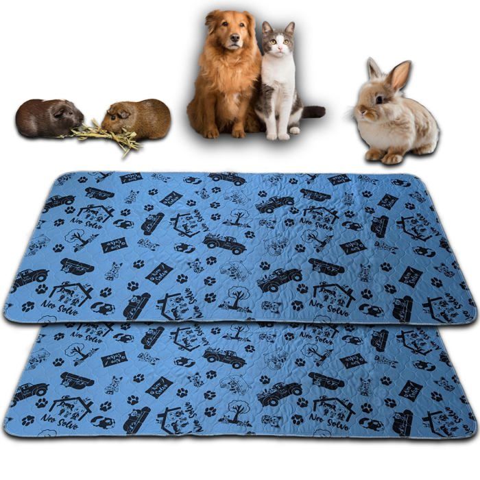Comparer les prix de NEO SOLVO Lot de 2 - Grand Tapis 70cm x 140cm - Absorbant Imperméable Anti Dérapant - pour Chien, Lapin, Cochon d'Inde, Chat
