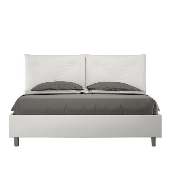 Lit coffre - Ityhome - Appia - 160x190 cm - Similicuir blanc - 2 places Lit coffre - Ityhome - Appia - 160x190 cm - Similicuir blanc - 2 places