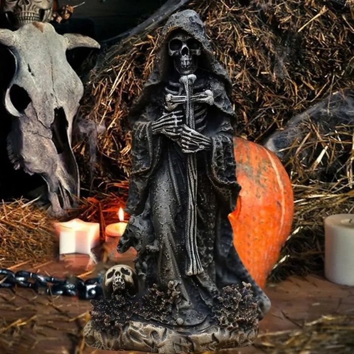 Sculpture de squelette de chien d'Halloween, squelette d'oiseau