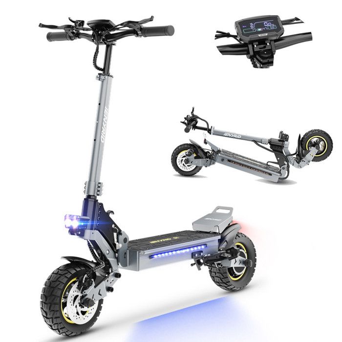 Trottinette Electrique Pliable pour Adulte et Ados Autonomie 48KM Moteur 1200W Batterie 15Ah Pneus 10