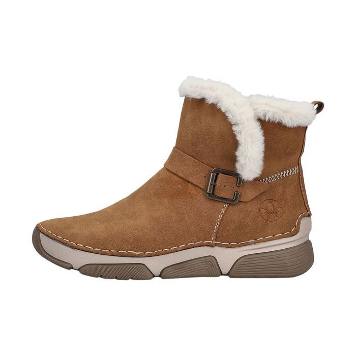 Bottes Femme - RIEKER - Marron - Cuir synthétique - Confort exceptionnel - Talon plat