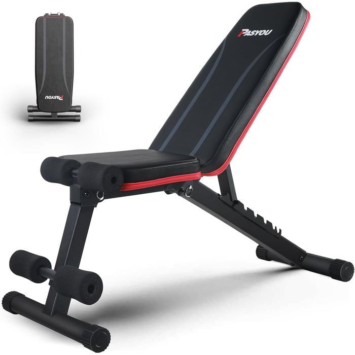 Banc de musculation - PASYOU - PA300 - Pliable - Multi-positions 8 en 1 - Capacité 230 kg