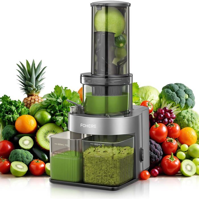 Extracteur de Jus de Fruits et Légumes Extracteur 200W Slow Juicer avec ...