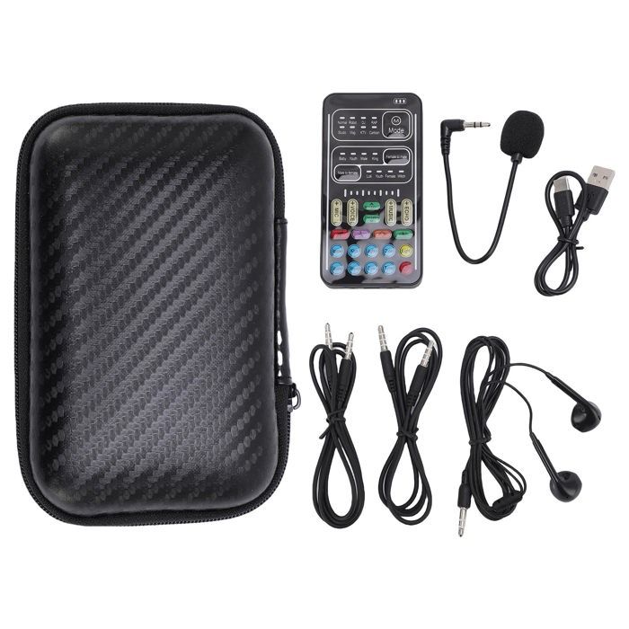 MUGAST Mini Microphone Changeur De Voix 4 Modes Modificateur De Voix Portable Puissant Pour Android / IOS /PC VOLG