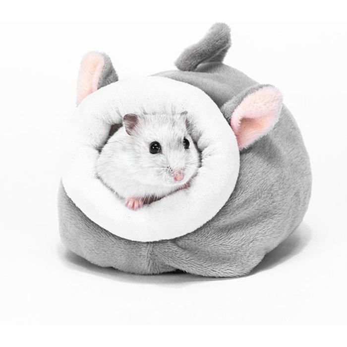 Hamster Petit Nid de Coton Hiver Sommeil Nid Maison Coton Nid De Lapin dhiver Chaud Nid de Couchage en Coton Gris
