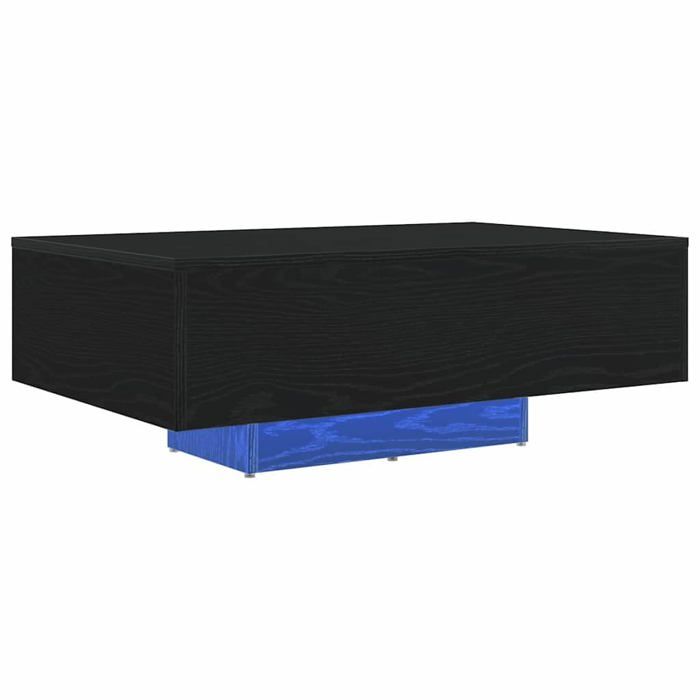 Table basse moderne - vidaXL - Chêne noir - 85x55x31 cm - Bois dingénierie - Bandes LED - Poids maximal 75 kg