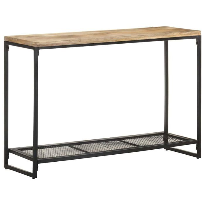 Table console en bois de manguier - vidaXL - 110x35x75 cm - Bois de manguier massif - Pieds en fer