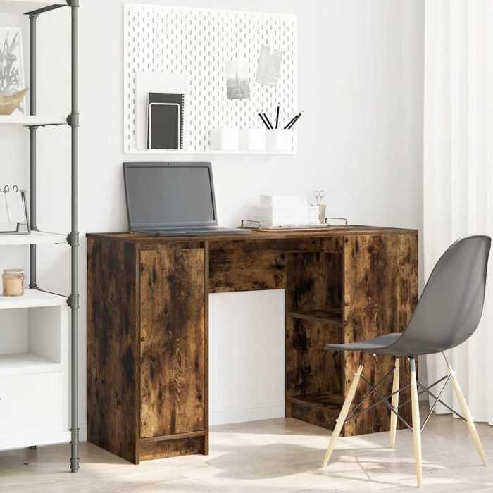 Automne/hiver Brun Bureau chêne fumé 120x42x76cm - bois dingénierie - Hauteur:76cm DEC3386703