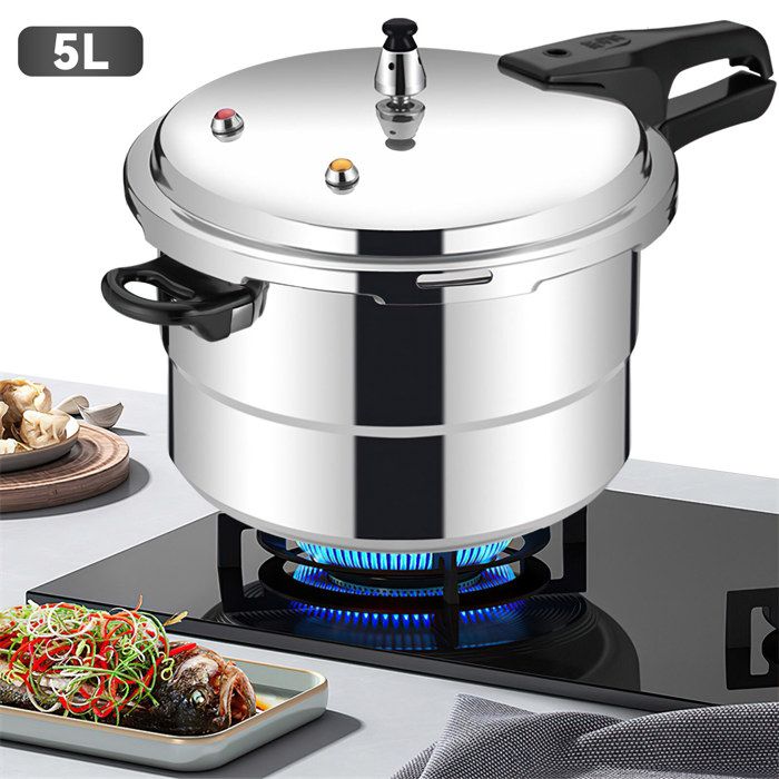 Autocuiseur de Cuisine en Alliage Daluminium 5L Cuisinière Électrique à Gaz Ustensiles de Cuisine de Sécurité à Économie Dénergie