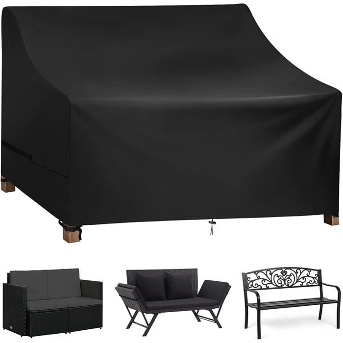 Housses de Canapés de Jardin Housse Banc Exterieur Jardin 600D Oxford Tissu Imperméable Coupe-Vent HOUSSE POUR MEUBLES DE JARDIN
