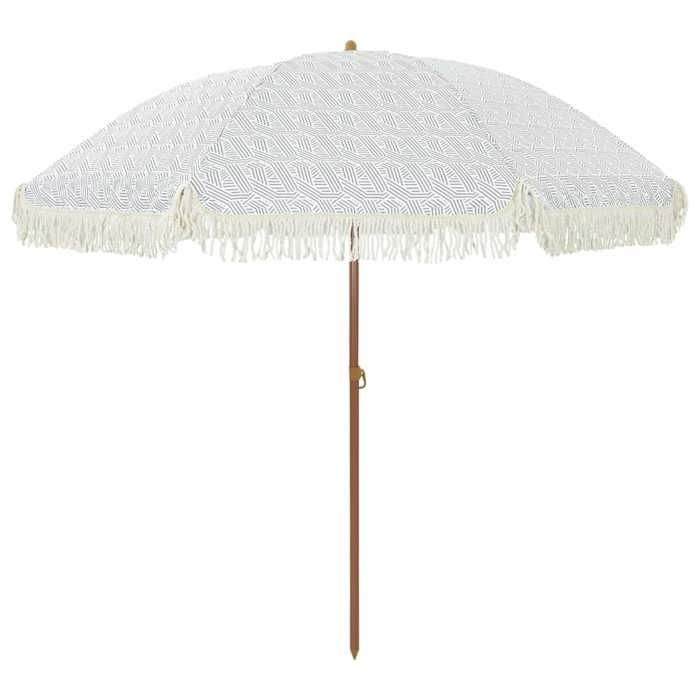 Moderne Parasol de plage Gris et blanc 205 x 205 x 210 cm Voile dombrage @EU15045
