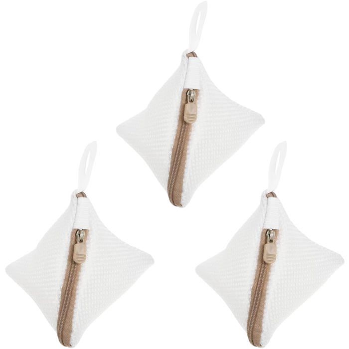 3 mini sacs à linge en filet polyester maillé avec fermeture éclair pour machine à laver. Idéaux pour ranger chaussettes et sous-v