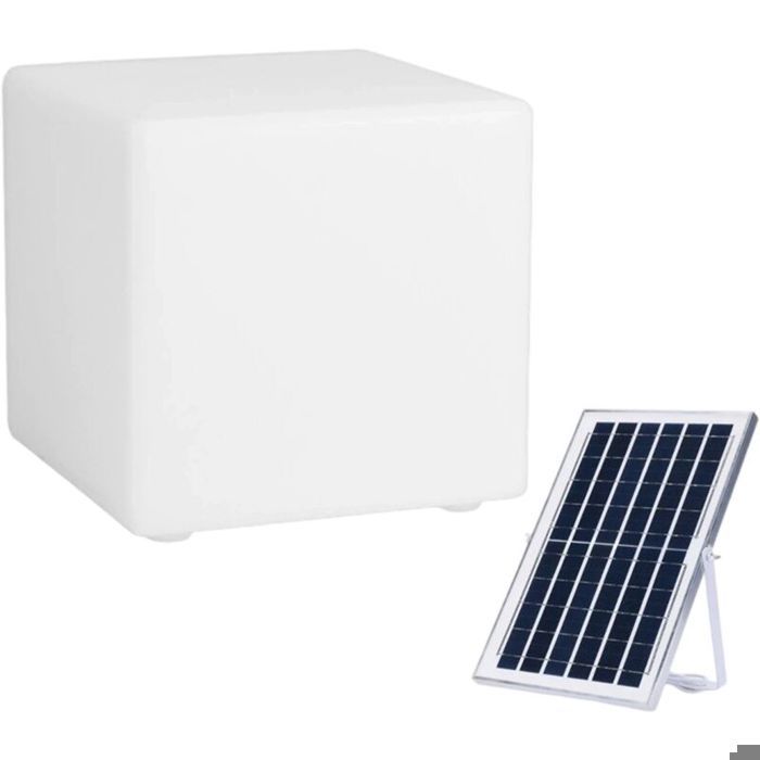 Lampe cube LED - Éclairage multicolore Alimentation solaire ou secteur - Décoration intérieur - 43x43x43 cm