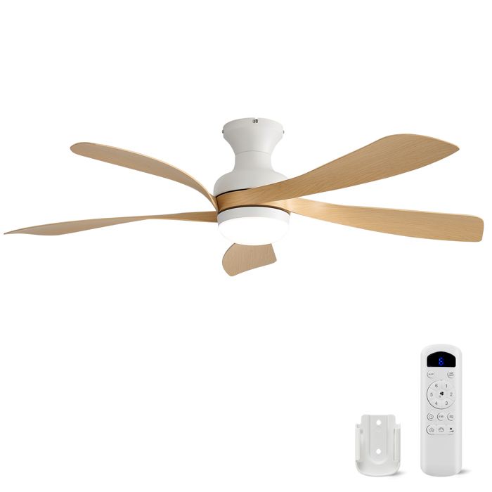 Ventilateur de Plafond - HIBA - 132 cm - 5 pales ABS - Moteur DC réversible - LED 3 couleurs