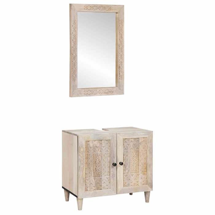 Mobilier de salle de bain avec étagère (lot de 2) - Grand espace rangement - Blanc 62x33x58 cm D629 Mobilier de salle de bain avec étagère (lot de 2) - Grand espace rangement - Blanc 62x33x58 cm D629