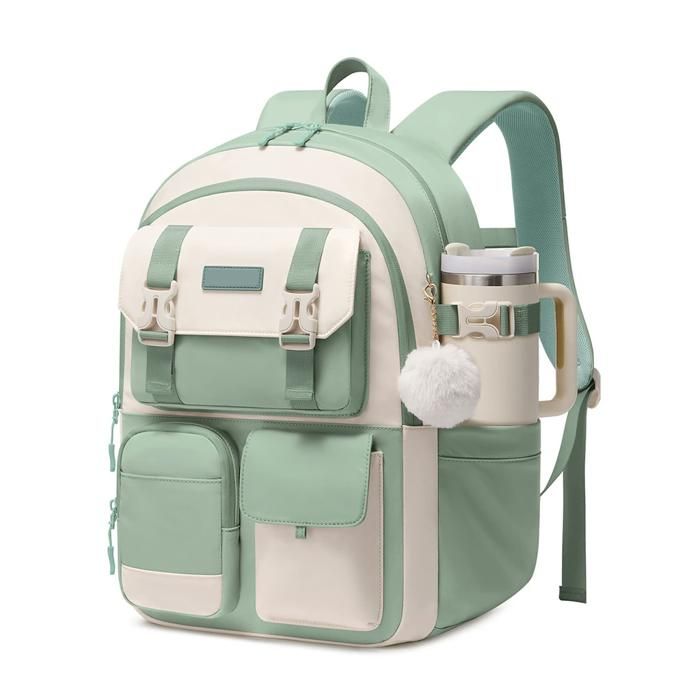 XJYDNCG Cartable Enfant Primaire Sac Scolaire Fille Sac à Dos Multi‑poches Pratique pour École - Vert01