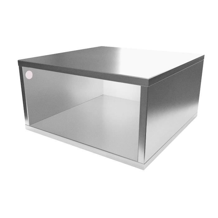 cube de rangement bois largeur 50 cm - couleur - gris aluminium, dimensions - 50x50