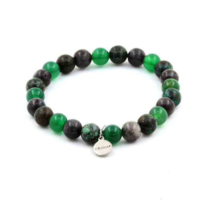 Bracelet Perles En Agate Verte 8mm - Pierres Naturelles, Fabriqué En France