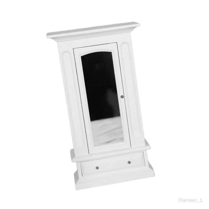 Accessoires Cuisine Poupée Zerodis Meuble Miniature Cabinet De Cuisine Blanc 1/12 - Accessoire Maison De Poupée Pour Décoration Cuisine Et Salle De Bain