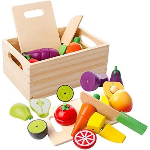 Remise Jouets En Bois Dinette Fruits Et Légumes à Couper Plantoys Jouet Enfants